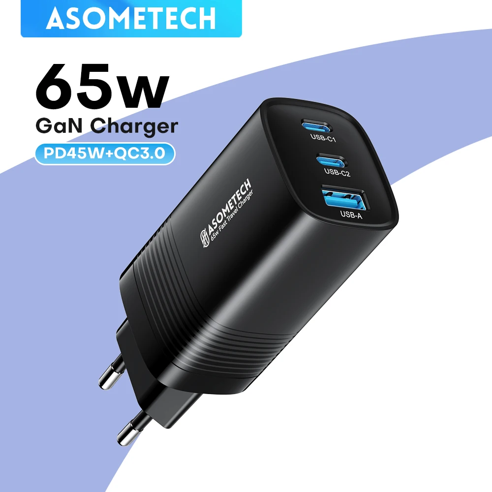 Cargador USB C GaN de 65W PPS 45W PD QC 3,0 tipo C carga rápida para Samsung iPhone 15 14 13 Pro teléfono MacBook portátil cargadores rápidos