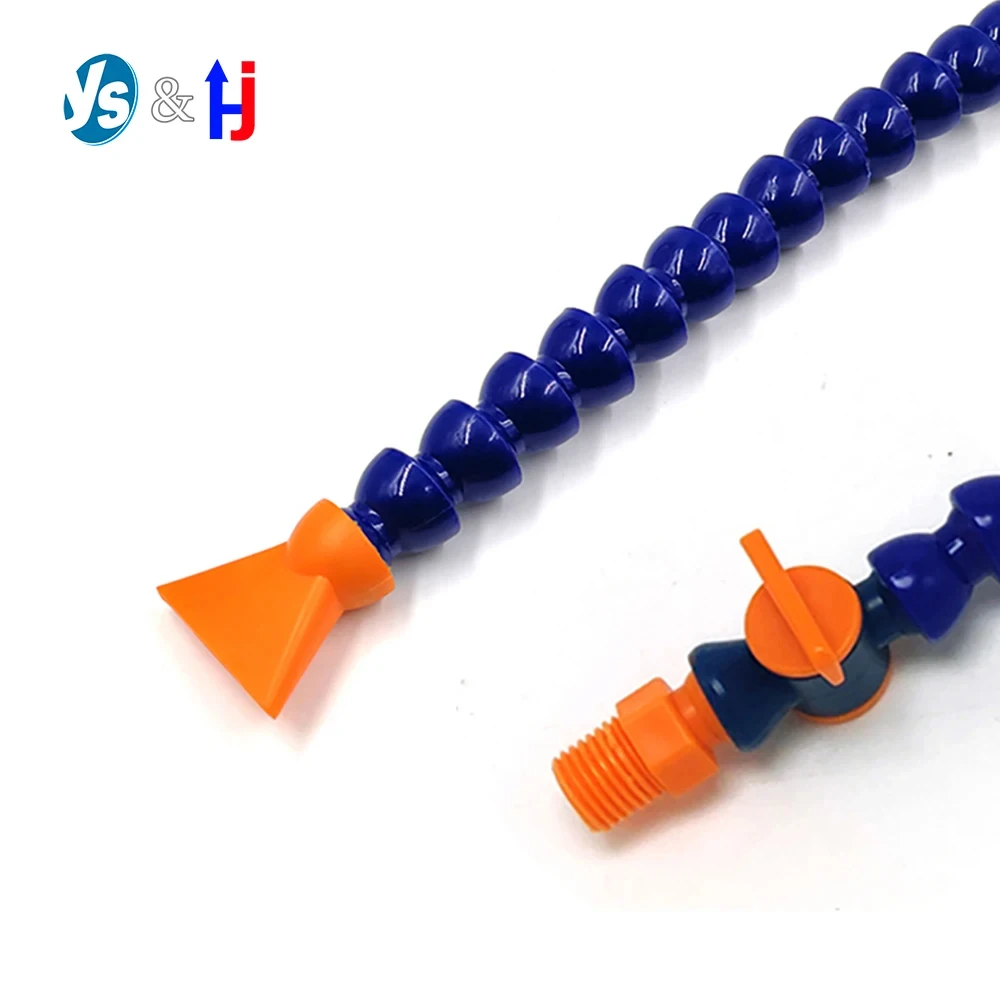 Manguera flexible de tubo de refrigerante de aceite y agua con boquilla para tubo de enfriamiento de torno de fresado CNC, rosca macho, 300 ~ 700 mm, 1/2 ", 3/8", 1/4"