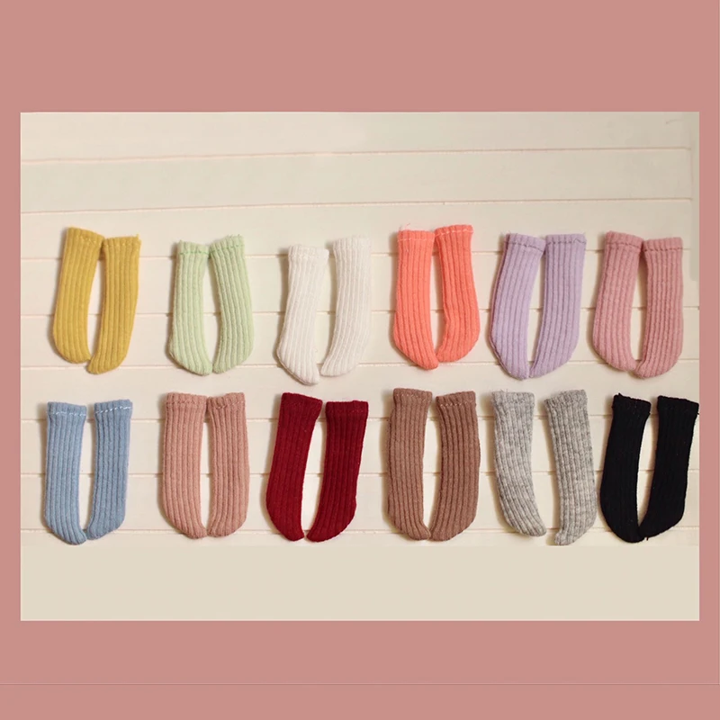 Un par de calcetines para muñecas Blyth, calcetines cortos de Color caramelo a la moda para Blyth Licca Azone OB24 1/6, accesorios para muñecas, regalos para niños