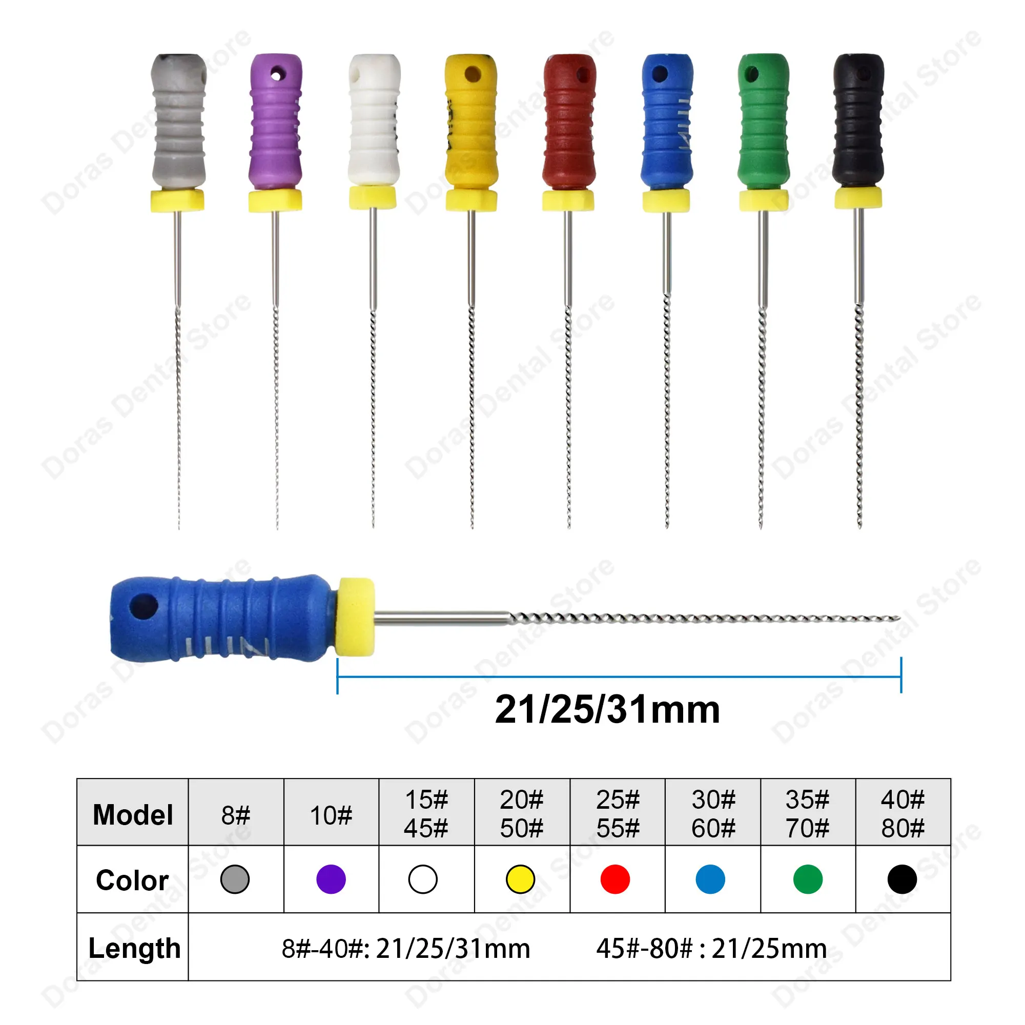 10 cajas de limas K endodónticas para conductos radiculares (uso manual), limas K dentales, instrumentos endodónticos, herramientas para dentistas