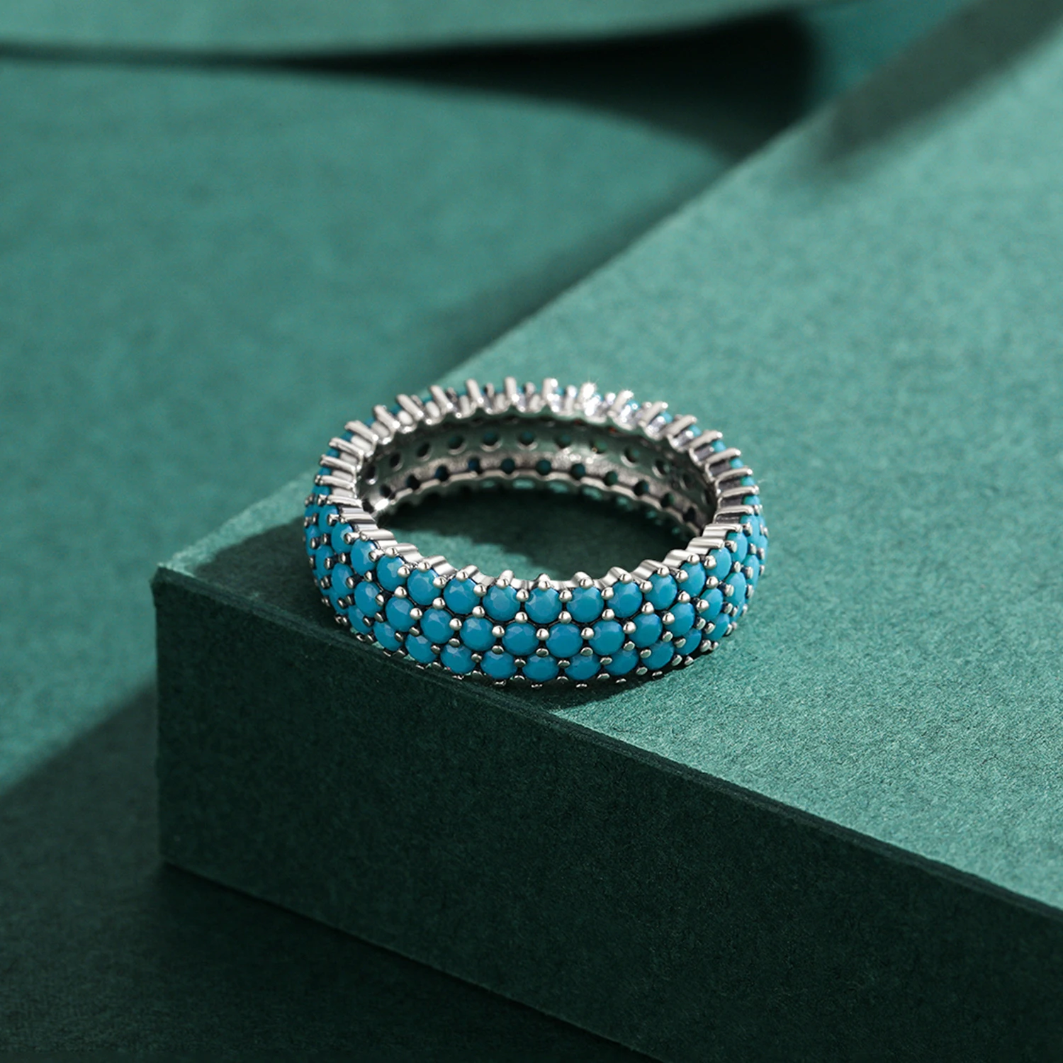 Anillos de dedo MODIAN de Plata de Ley 925 auténtica de lujo turquesa para mujer, anillos de estilo bohemio Retro Vintage, joyería fina Anel