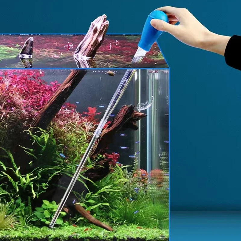Herramienta de limpieza para acuario, pipeta, bomba de sifón, cambiador de agua, accesorios para acuario con tubo de extensión, 29/45/54cm
