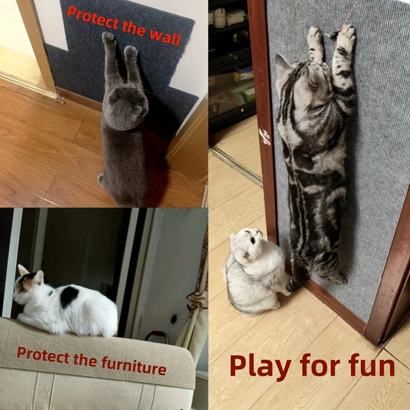 Almohadilla para rascar gatos montada en la pared, tablero para rascar gatos autoadhesivo antideslizante, Protector de muebles de interior duradero y cortable
