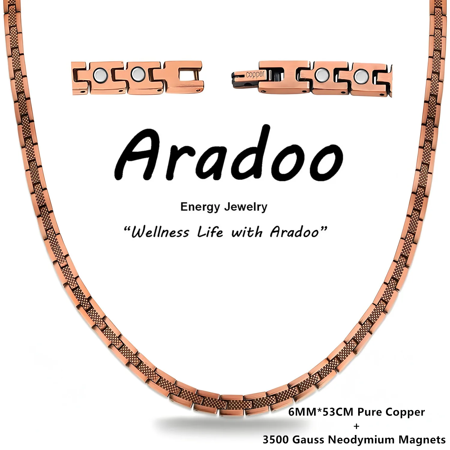 ARADOO Serpentine-Collar de cobre puro con diseño de lujo para hombres y mujeres, Collar Premium, regalos de joyería