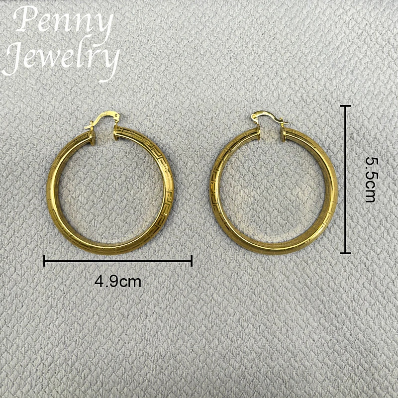 Pendientes de aro redondos grandes chapados en oro de 18 quilates para mujer, pendientes circulares Vintage de cobre, regalos de boda para fiesta, conjuntos de joyería italiana africana