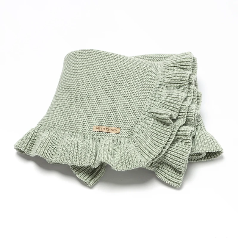 Mantas para bebé, 90x70cm, tejidas para recién nacidos, niños y niñas, cochecito sólido, saco de dormir, edredones receptores infantiles suaves Reversibles