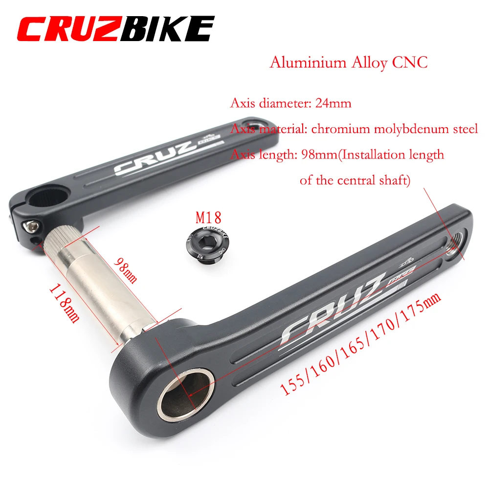 Platos y bielas CRUZbike para bicicleta de carretera, manivela de 155/160/165/170/172,5/175mm, doble plato de 9/10/11/12 velocidades con soporte inferior