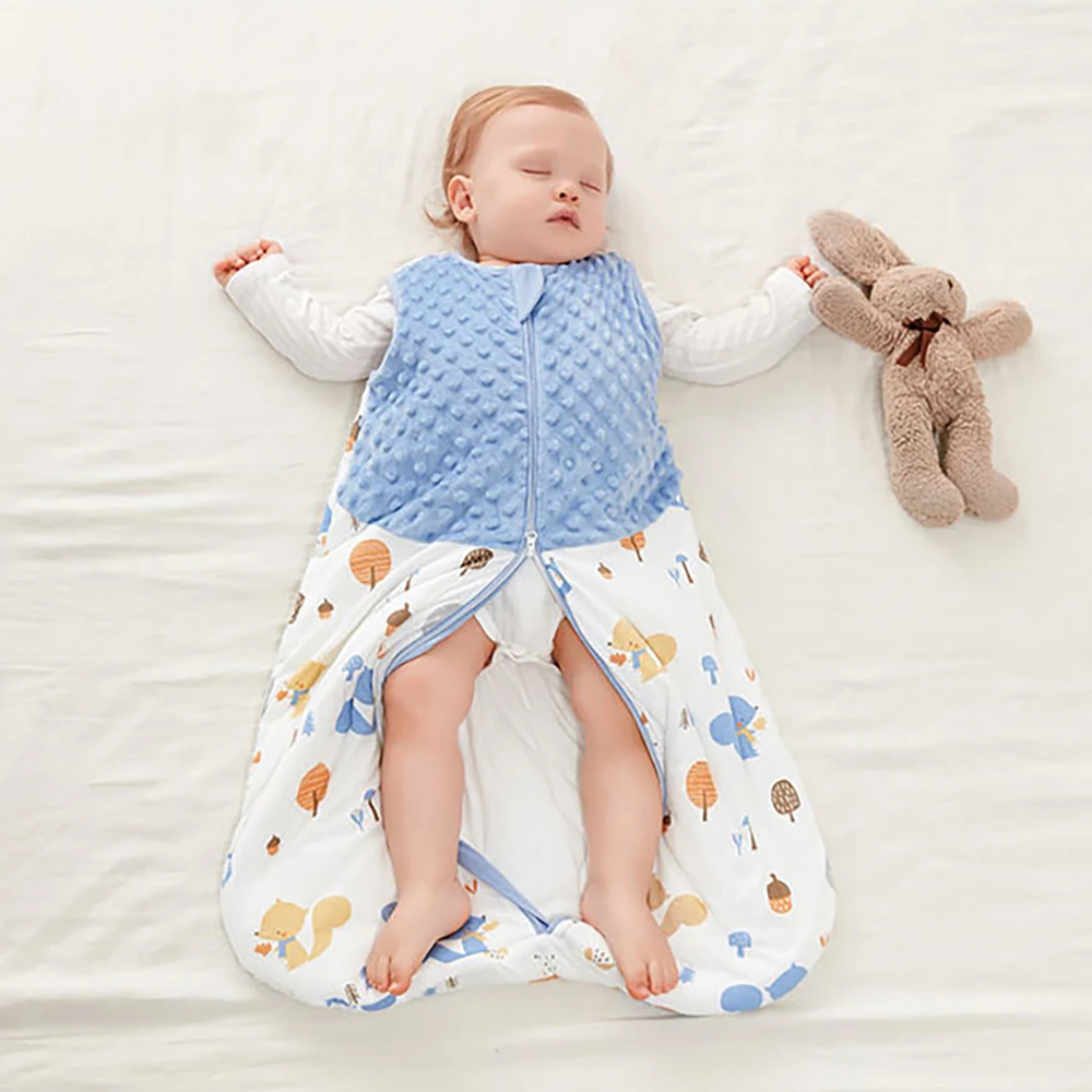 Saco de dormir para bebé de 3 a 24 meses, saco de dormir para bebé de otoño, manta 1,5 Tog, Doudou, sensación suave, estampado de concha de estrella de mar, estilo de chaleco