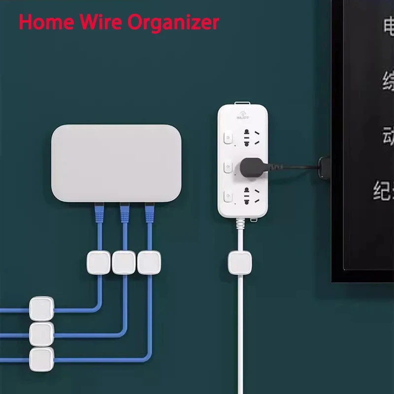 Soporte de Cable con Clip magnético, organizador de cables adhesivo para gestión debajo del escritorio, para el hogar y la Oficina