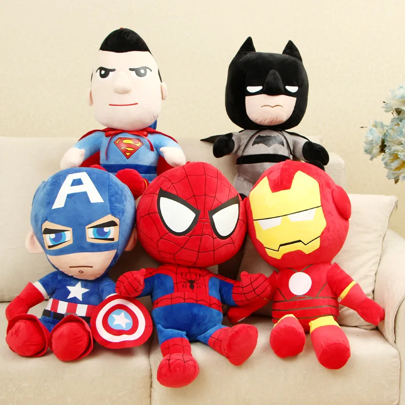 27cm hombre Spidermaned juguetes de peluche muñecas de película MarvelAvengers peluche suave héroe Capitán América hierro regalos de navidad para niños