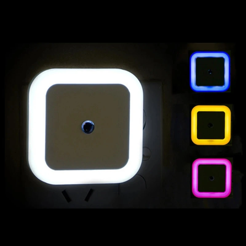 Luz LED nocturna con Sensor inalámbrico, Mini luces nocturnas cuadradas con enchufe europeo para bebés, niños, sala de estar, dormitorio, lámpara de iluminación para pasillo