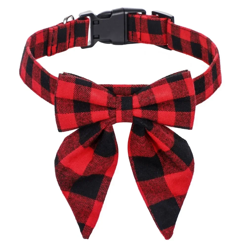 Collares para perros con lazo de copo de nieve de Navidad de algodón, accesorios para cachorros y gatos, Collar para perros pequeños y grandes