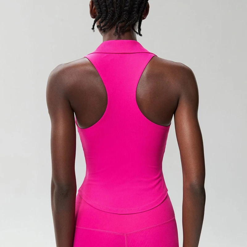 Camiseta sin mangas para Yoga y Fitness para mujer, Top ajustado con escote en V para gimnasio y correr, ropa deportiva transpirable de secado rápido para entrenamiento