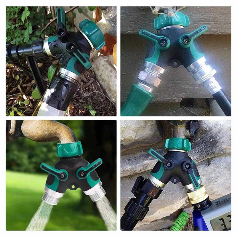 Divisor de manguera de jardín de 2 vías, Conector de riego tipo Y, distribuidor para grifo al aire libre, 3/4 pulgadas, UE, EE. UU., 1 unidad