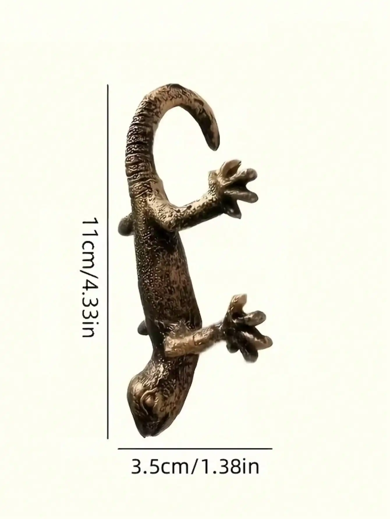 1 pieza de encantadora figura de Gecko de bronce para colgar en la pared, estatua de animal de resina para espacios exteriores, decoración perfecta para días festivos