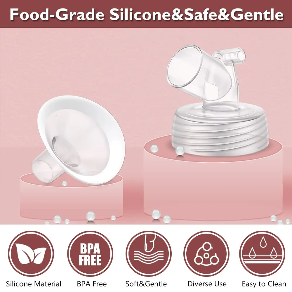 2 Paquetes de Juego de Bridas, Protector de Borde Suave Actualizado y Conector de Base de Boca Ancha, Repuestos de Bomba para Extractor de Leche Spectra S2 S1 9 Plus
