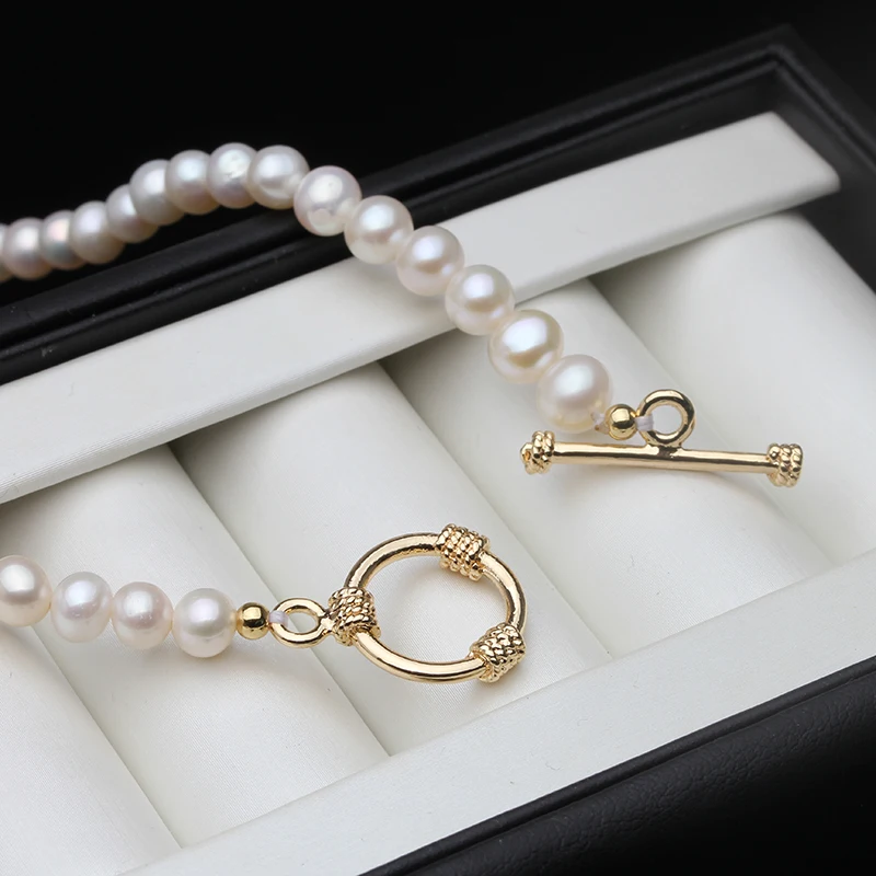 Collar de perlas naturales de agua dulce blancas auténticas, mujer larga, collar de perlas pequeñas finas para boda, regalo de fiesta de cumpleaños para niñas, esposa, madre
