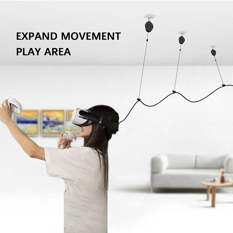 Gestión de cables de VR para Meta Oculus Quest 2, Rift S, Valve Index, HTC Vive, Vive Pro, HP Reverb G2, PSVR Link, accesorios de VR
