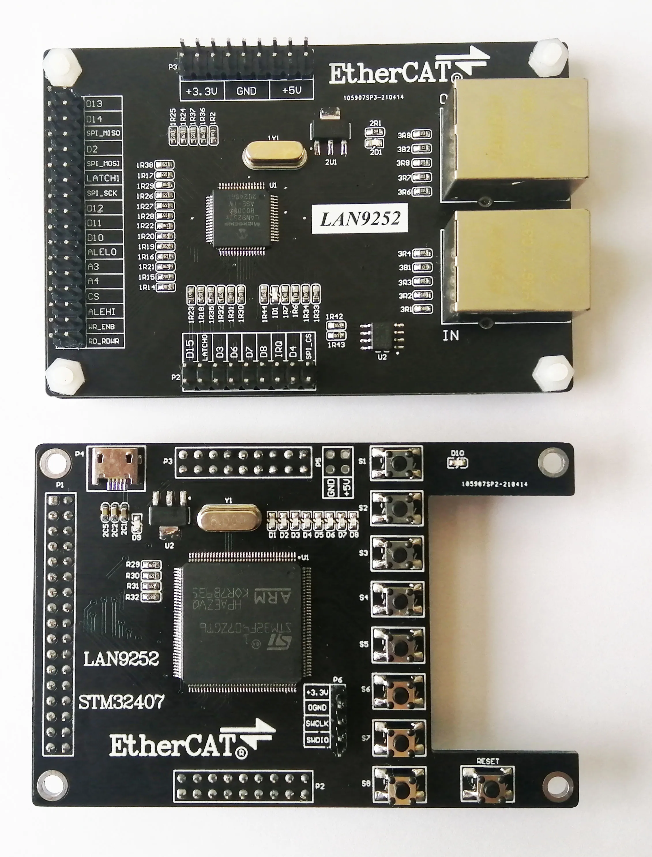 LAN9252 Esclavo LAN9252 Placa de desarrollo STM32407 STM32F407 EtherCAT Esclavo 16IO CIA402