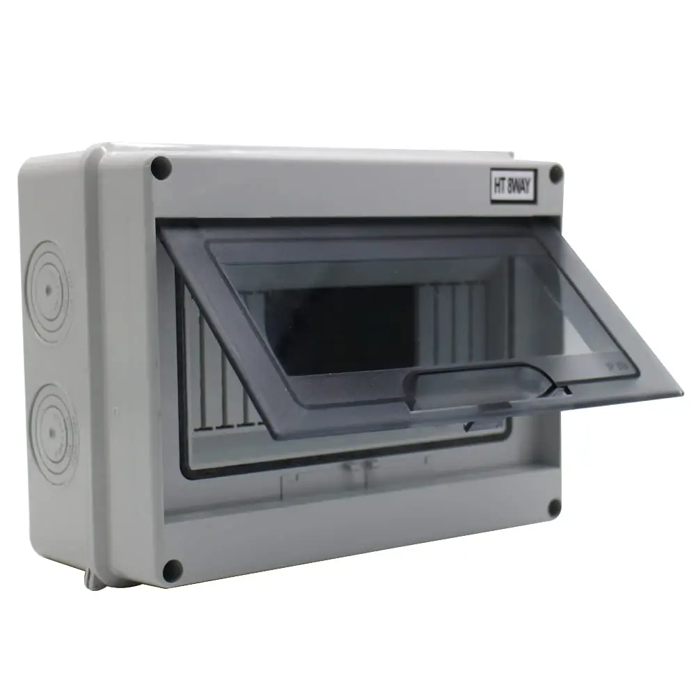Caja de Distribución MCB de 8 Vías para Riel DIN, IP65, ABS, con Cubierta Transparente, para Interruptores de Circuito de Pared en Interiores