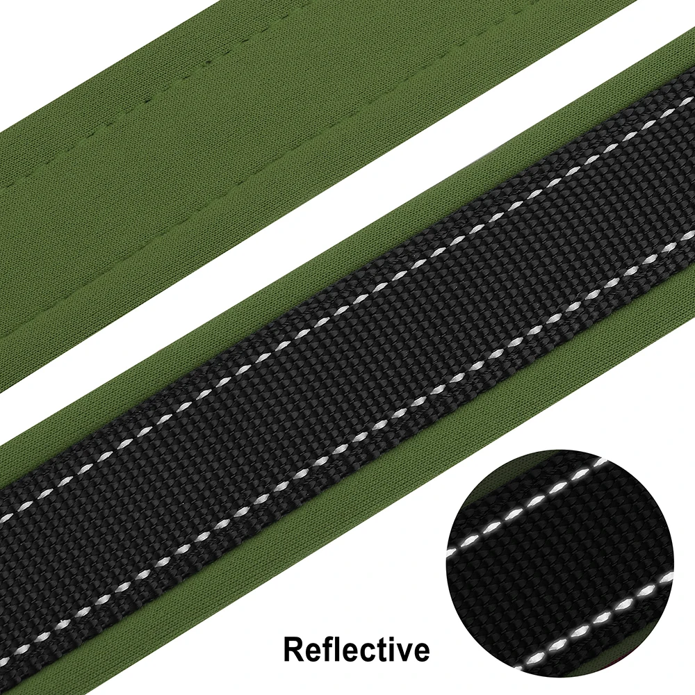Collar reflectante con hebilla de identificación personalizada para perros pequeños, medianos y grandes, con grabado gratis, acolchado suave, ajustable