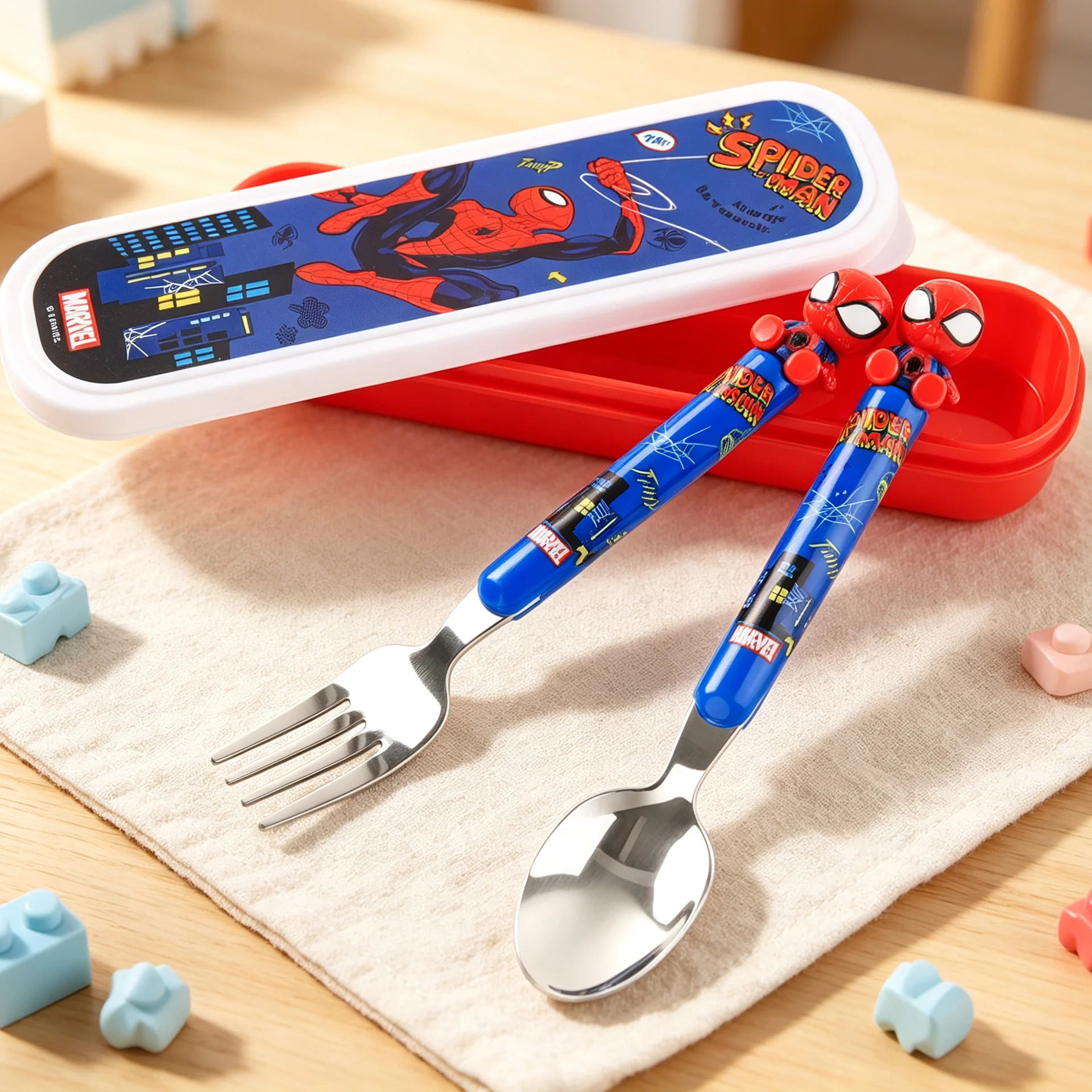 Juego de Cubiertos de Spider-Man, Cuchara, Tenedor, Vajilla de Acero Inoxidable, Utensilios de Comedor, Regalo con Personajes para Fanáticos, Cumpleaños, Días Festivos