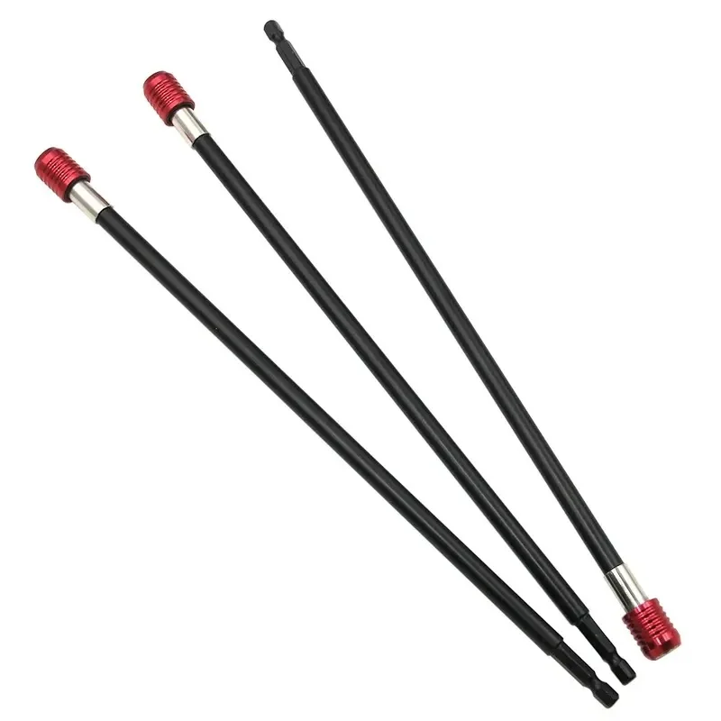 1 pieza de barra de extensión autoblocante de 300 mm, mango hexagonal extendido rojo, barra de conexión de liberación rápida, accesorio de extensión para destornillador, herramienta