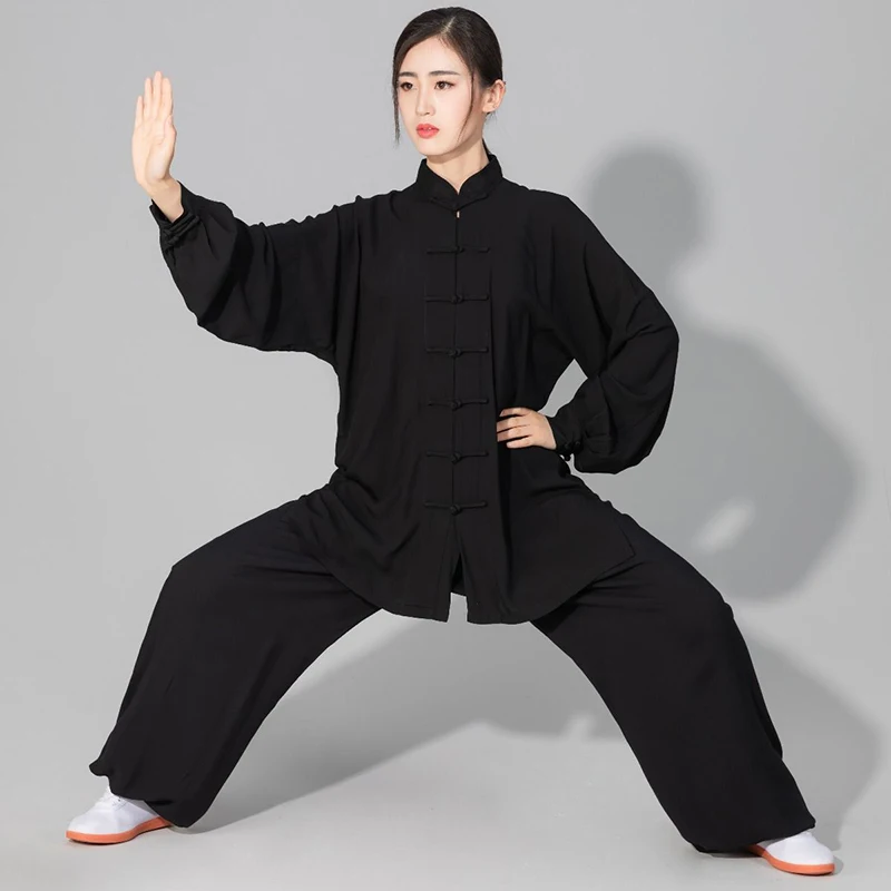 Uniforme chino de Tai Chi, ropa de algodón Wushu Kung Fu, traje de artes marciales para niños y adultos, traje Tang de actuación Taichi Taiji
