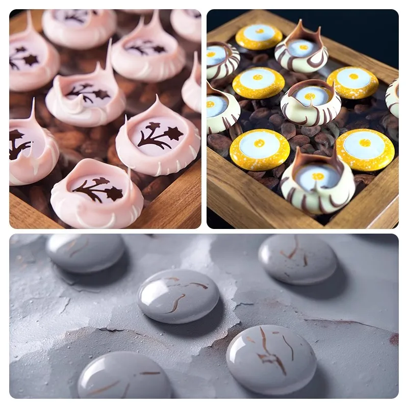 Molde de chocolate de policarbonato de 15 cavidades, moldes de chocolate, dulces de volcán, bonsái, formas de confitería, herramientas para hornear φ1.58 "xH0.24"