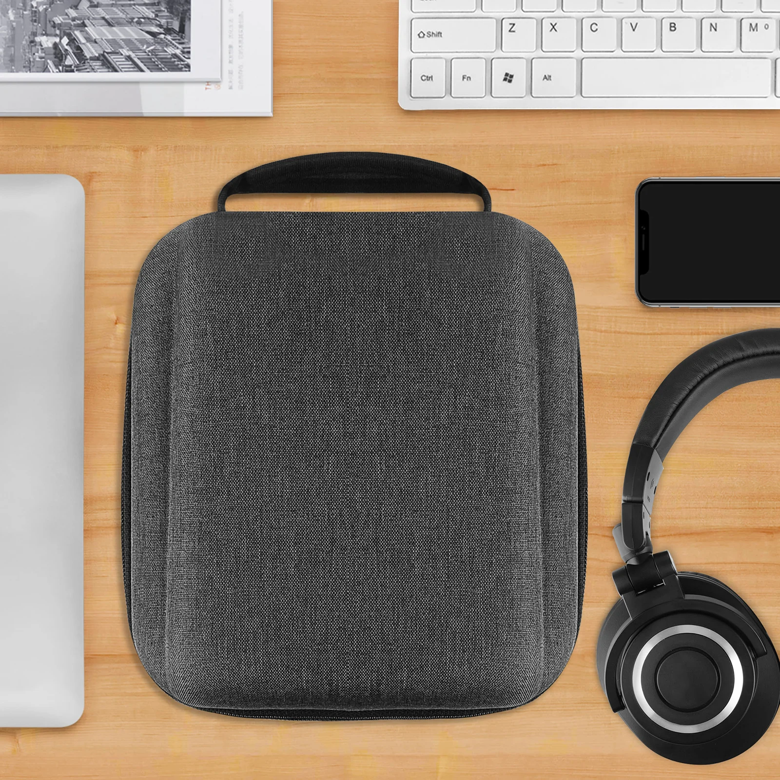 Funda para auriculares Geekria Audio-Technica ATH-M50X, ATH-M50XBT2, bolsa dura portátil para auriculares Bluetooth, bolsa para accesorios de cable