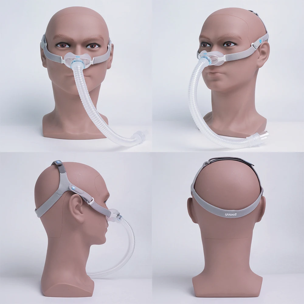 Yuwell YN-06: máscara nasal para CPAP con cojín de silicona suave, diseñada para tratar la apnea del sueño, con un diseño silencioso, tubo de 22 mm y arnés cómodo para el reemplazo.