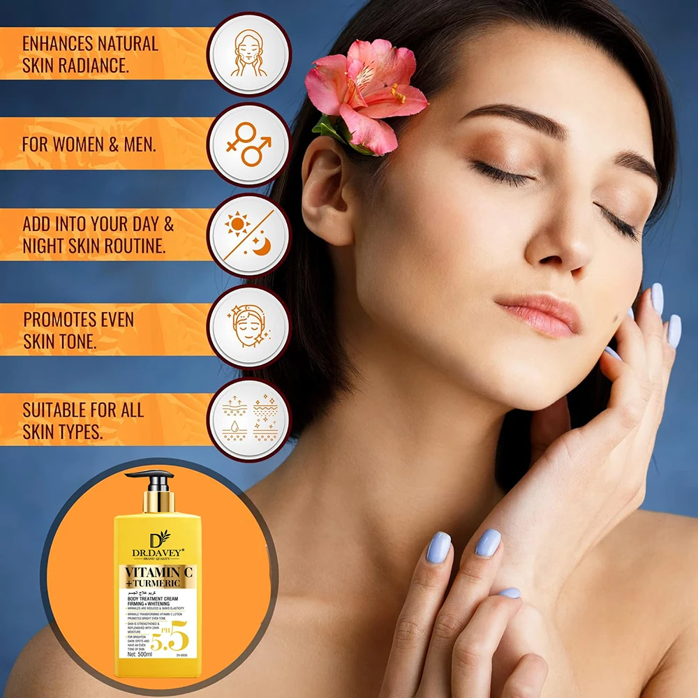 Loción corporal iluminadora de cúrcuma Natural con vitamina C, Reduce las imperfecciones, acné, crema suave, brillante e hidratación, para todo tipo de piel