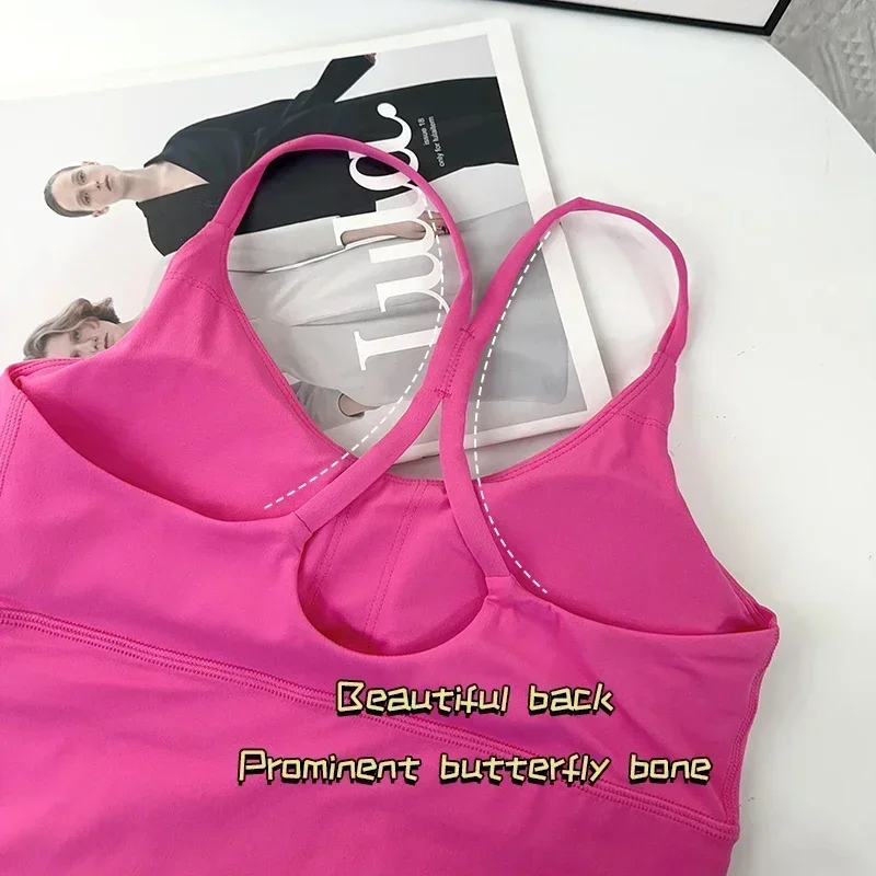 Conjunto de Yoga de 2 piezas, ropa deportiva, trajes de Fitness, camisetas de Yoga sexis con espalda cruzada, mallas elásticas de cintura alta, ropa deportiva para correr