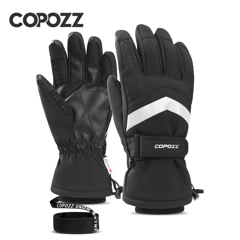 COPOZZ, nuevos guantes de esquí de invierno para hombre, guantes cálidos impermeables para moto de nieve, guantes térmicos gruesos para nieve con función de pantalla táctil