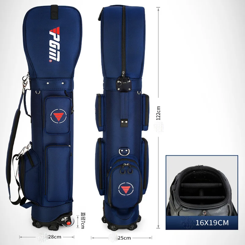 Bolsa de golf con ruedas, bolsas de golf estándar deportivas ultraligeras, gran capacidad, almacenamiento de pelotas de aviación, multifuncional, QB069