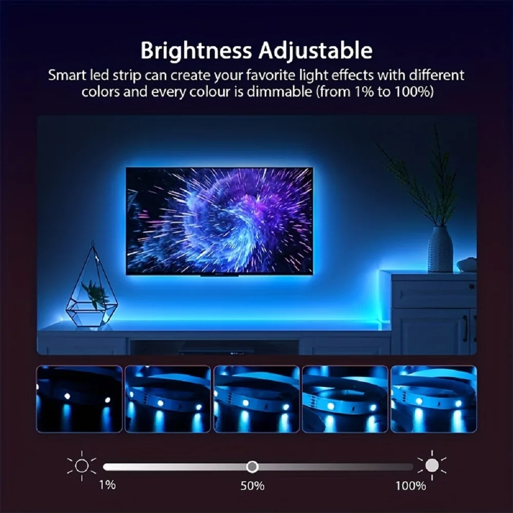 Tira de luces LED 5V1-5M RGB con USB 24 teclas Control remoto por infrarrojos para cambio de Color brillo SMD adecuado para decoración navideña