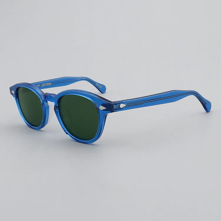 Gafas de Sol Lemtosh para Hombre, Estilo Johnny Depp, Polarizadas, para Mujer, Protección Solar, Marca de Lujo, Montura Vintage de Acetato
