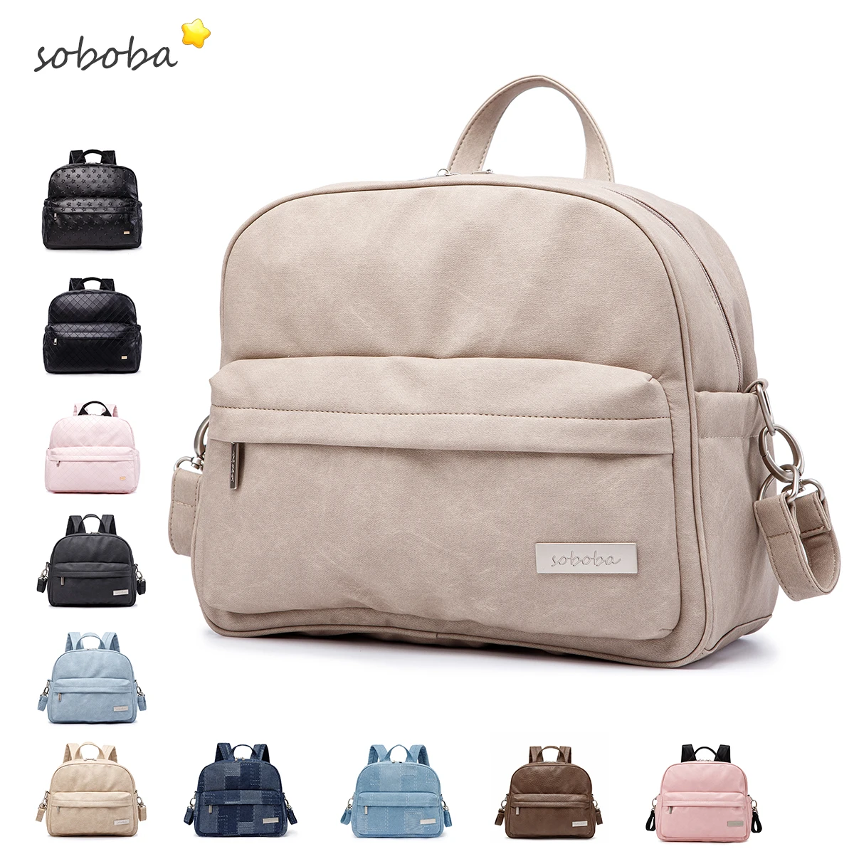 Bolsa de pañales de moda para bebé recién nacido, impermeable, ligera, portátil, mamá, mochila para cambio de pañales de salida rápida