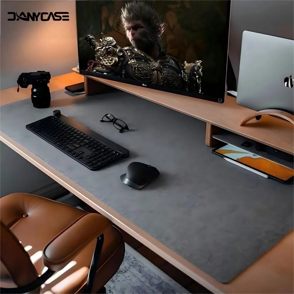 Alfombrilla escritorio de ratón de fieltro de lana antideslizante para juegos, alfombrilla de escritorio de oficina, Protector de mesa, cojín para portátil, alfombrilla para teclado Premium, tamaño grande