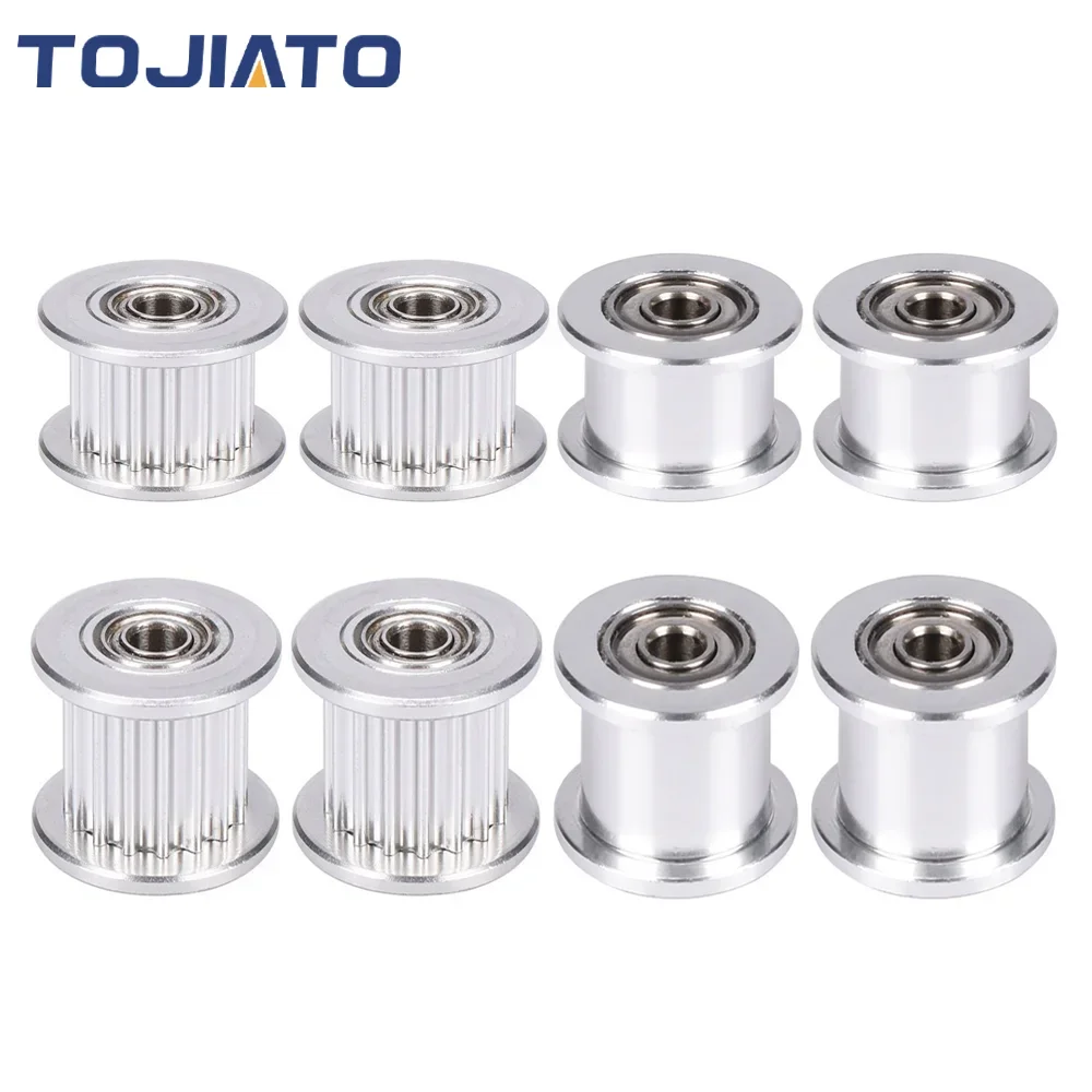 Polea de distribución tensora GT2, diámetro de rueda de 16/20 dientes, 3/5mm, ancho de dientes de engranaje de aluminio de 6/10mm para impresora Reprap Ender 3 CR10, 2/4/6 Uds.