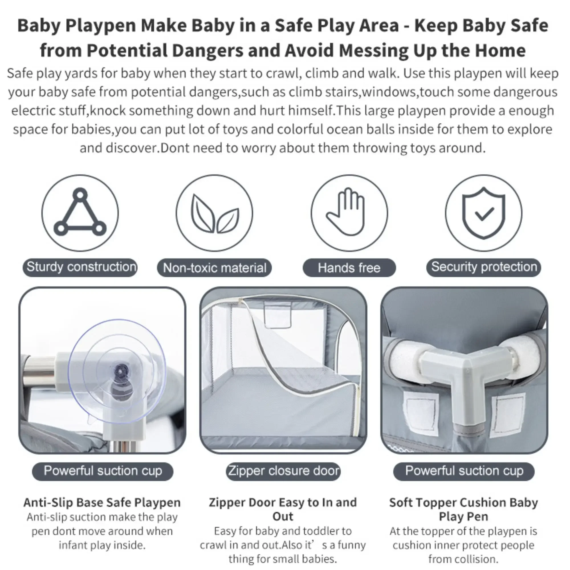 Corralito Premium XL para Bebés 2026, Centro de Actividades Todo en Uno para Niños Pequeños con Acolchado Suave y Piscina de Pelotas Integrada para Interiores y Exteriores, Edades 0-5
