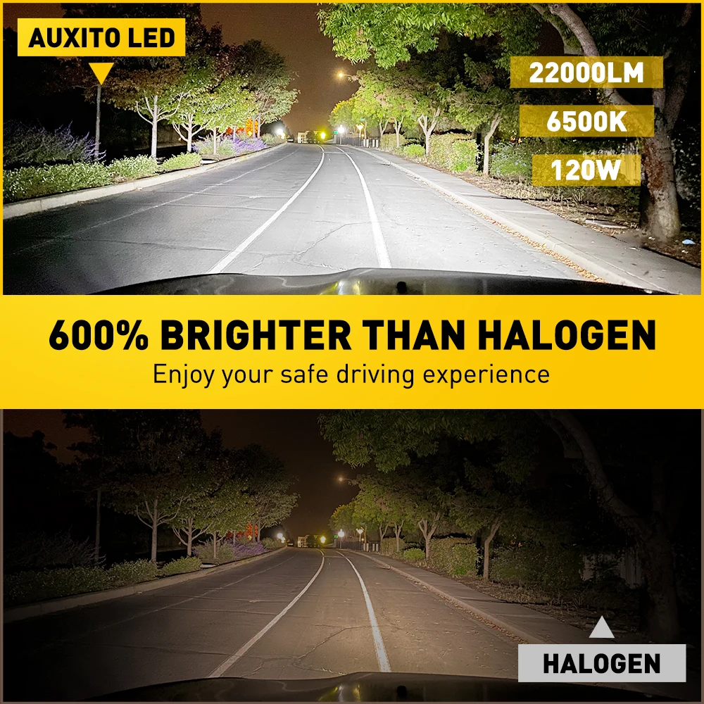 AUXITO 2 uds 22000LM Super brillante H11 H8 H7 9005 HB3 LED Canbus sin Error 360 bombilla de faro lámpara automática 9012 HIR2 luces de cabeza LED
