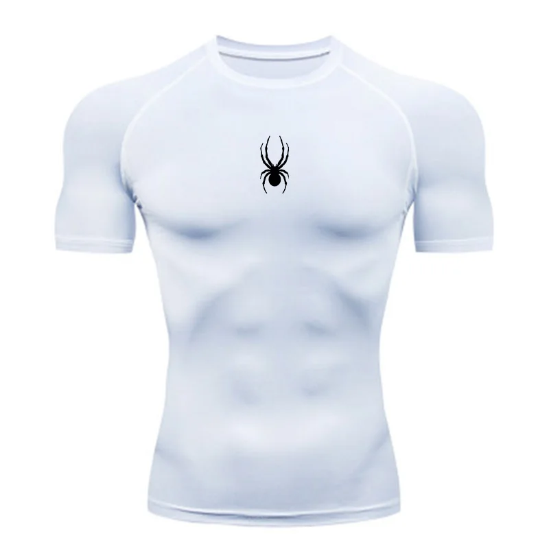 Camiseta deportiva para hombre Spider, camiseta de secado rápido para culturismo y correr, camisetas de compresión para gimnasio, camisetas ajustadas para Fitness para hombre Rashgard