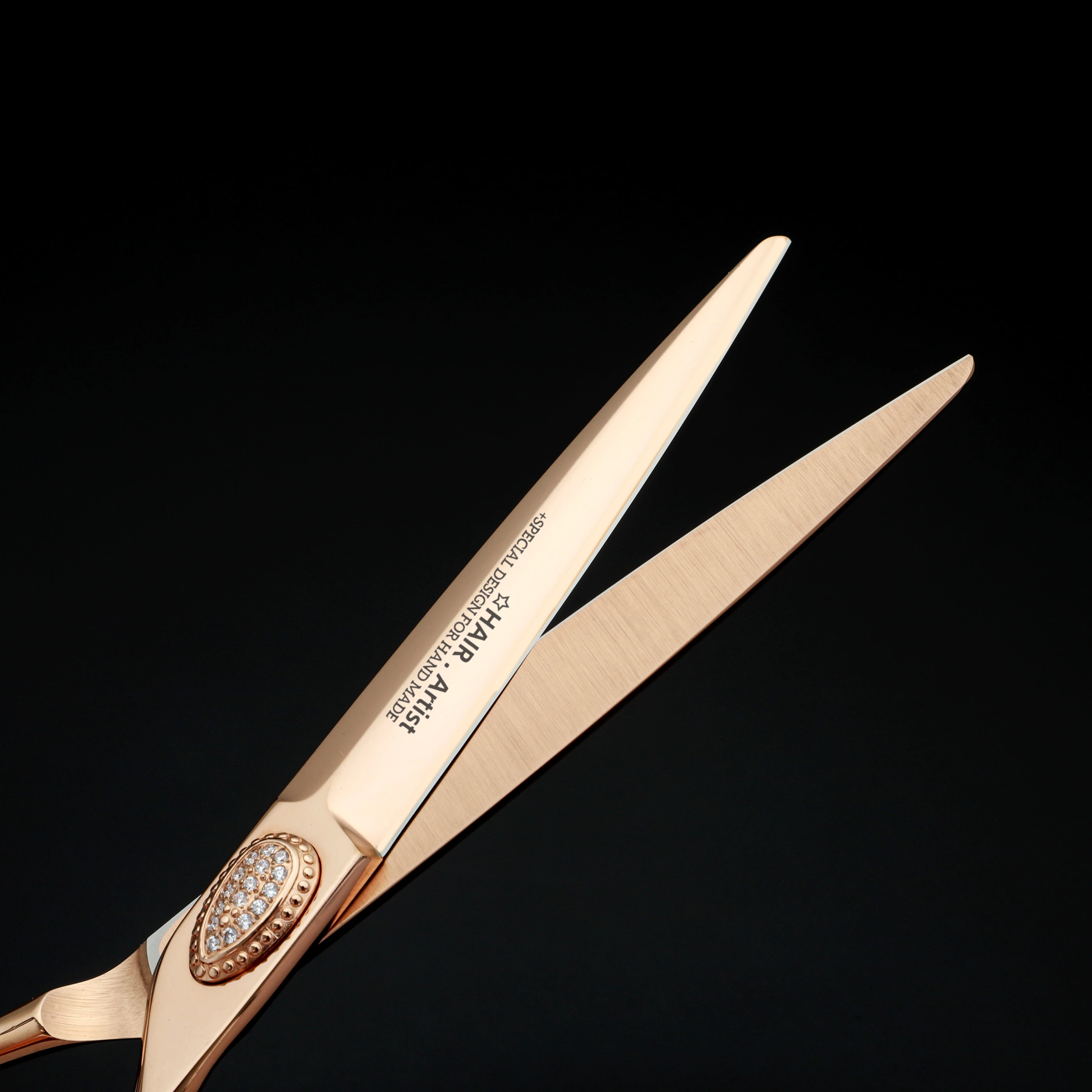 Tijeras de Peluquería MURASAKI en Oro Rosa, Tijeras Profesionales para Cortar el Cabello, Tijeras Planas de Acero Cobalto VG10, Herramienta de Barbería de Alta Gama