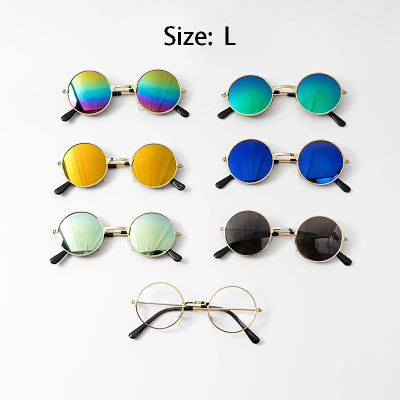 Preciosas gafas de sol redondas Vintage para gatos, gafas reflectantes para perros pequeños, fotos de mascotas, productos para mascotas, accesorios