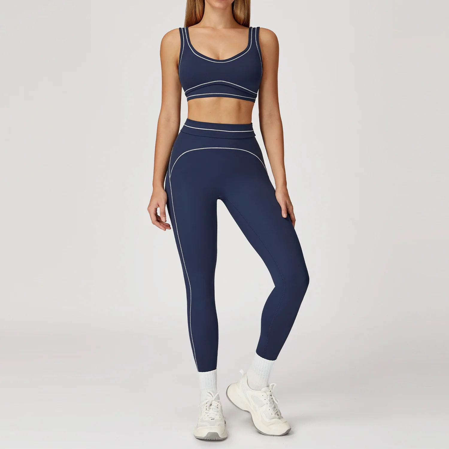 Traje de Yoga para mujer, chándal, Sujetador deportivo, Legging de cintura alta, pantalones cortos, conjunto de gimnasio, ropa de entrenamiento para correr, ropa deportiva de realce