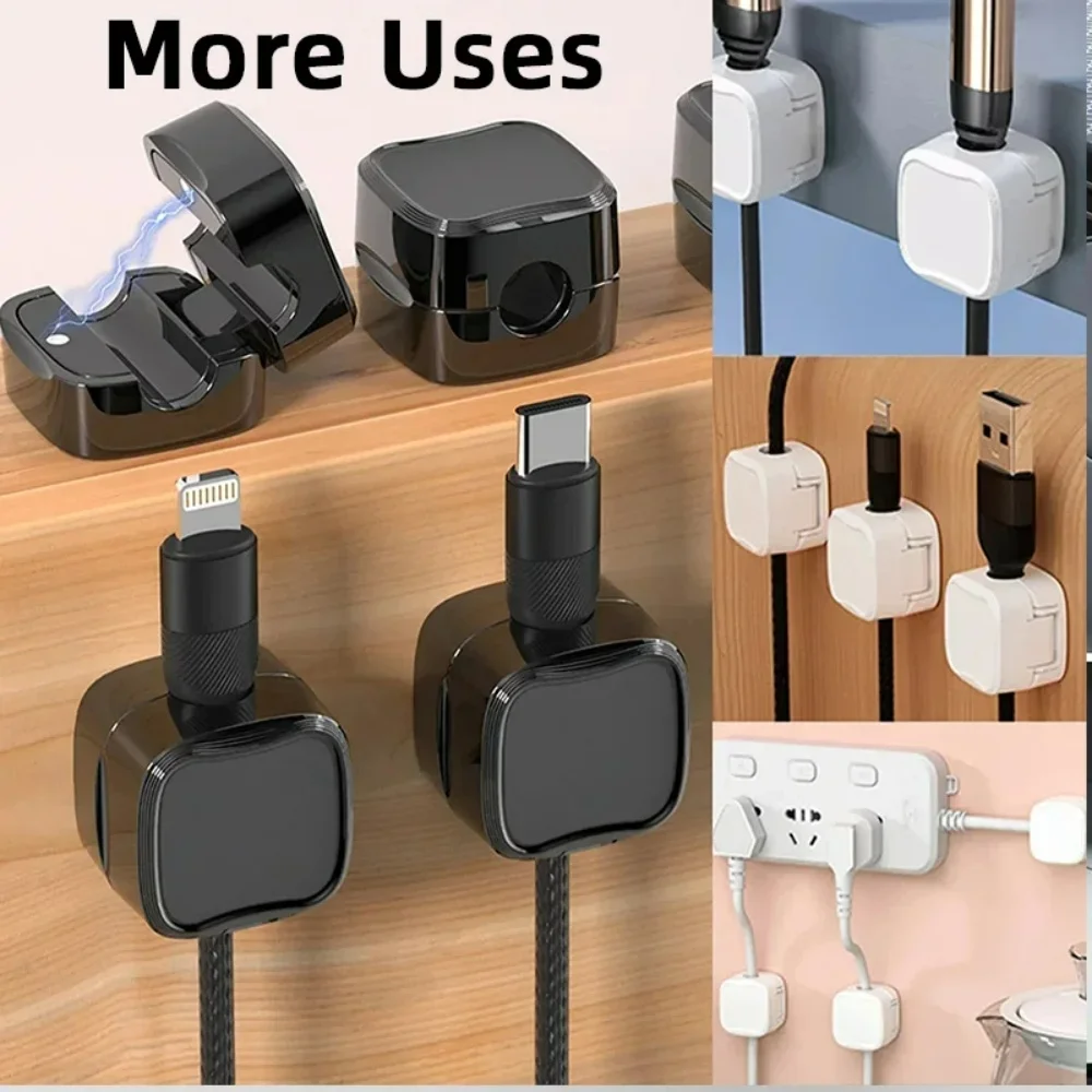 Clips Magnéticos para Cables (36/16/8/3 Piezas), Organizador de Cables Adhesivo, Sujetador de Cables Ajustable, Enrollador de Cables de Carga
