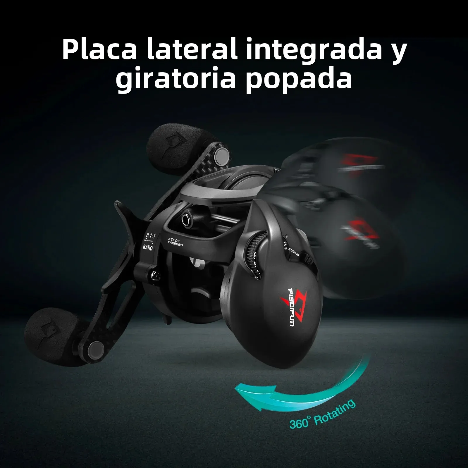 Carrete de Pesca Piscifun Carbon XCS, 8 kg de Arrastre, 156 g, Relación de Engranajes 8.1:1, Sistema de Doble Freno, Carrete de Casting