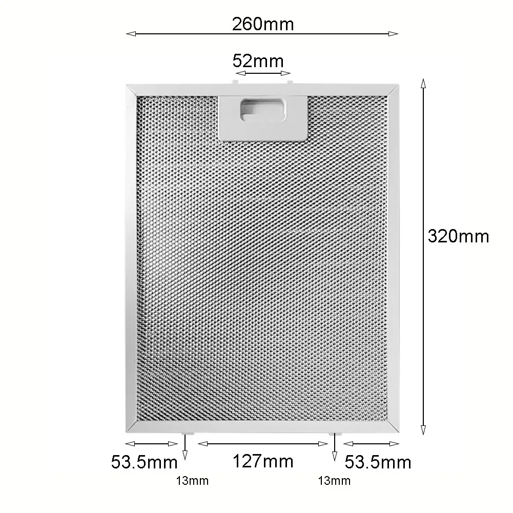 2x filtro de campana extractora de repuesto ventilación aspirador de aluminio 26*32CM malla metálica campana extractora filtro de grasa Extractor de cocina