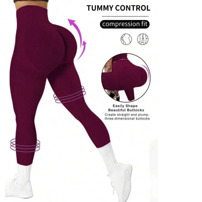 Pantalones de Yoga Ajustados para Mujer, Sin Costuras, Color Sólido, Multicolor Opcional, Cintura Alta, Pantalones Capri para Ejercicio y Running